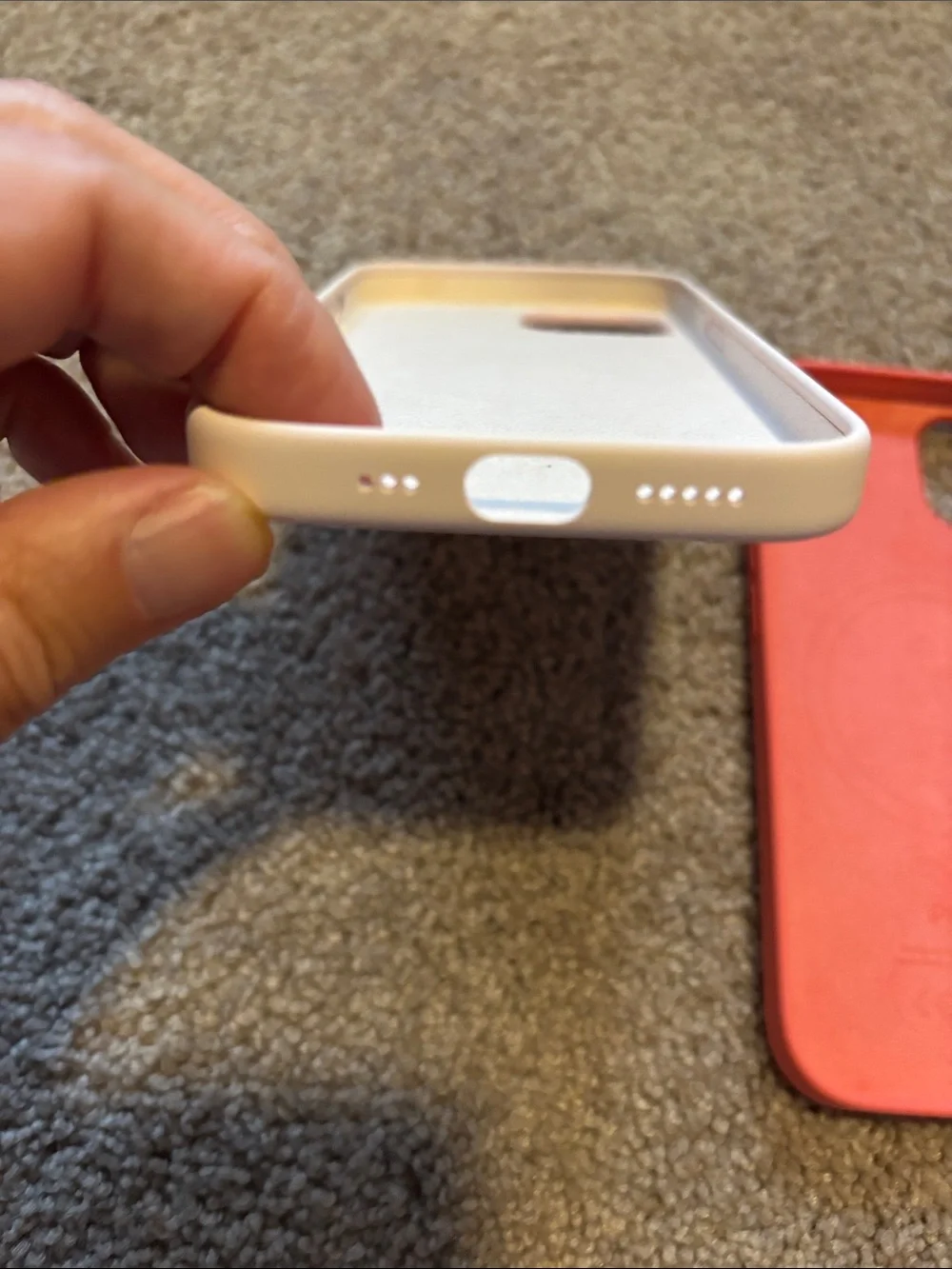 Set of 3 Apple Silicone iPhone15 Cases - Pink / Coral / Cream